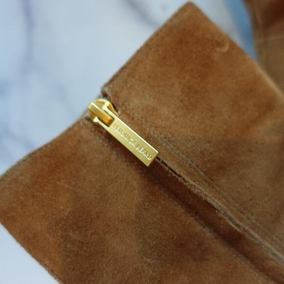 Veronica Beard Boots Womens Size 8 Tan Suede Ankle Cone Heel Pointed Toe - Picture 3 of 12